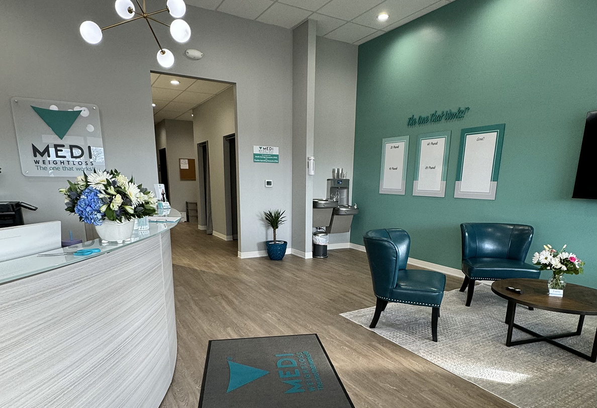 Clean, professional medical spa treatment room with neutral tones at Medi-Weightloss Canton in Detroit